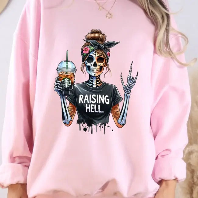 Raising H3ll Coffee Skeleton T-Shirts, Hoodie, Sweatshirt