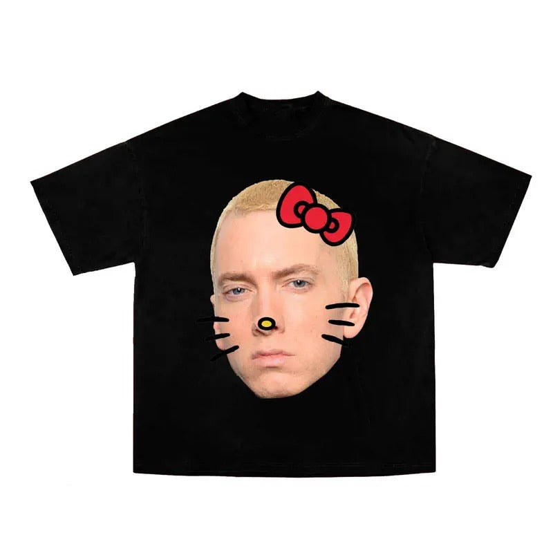 Rap God Kitty Big Face T-shirt, Rap Hip Hop Tee Menswear Top Streetwear Hoodie, Sweatshirt | GrindPrints.com