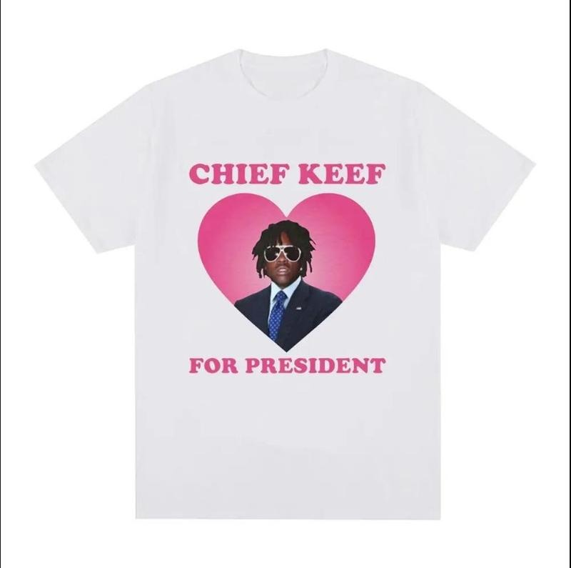 Rapper Chief Keef for President White T Shirt Hoodie, Sweatshirt | GrindPrints.com