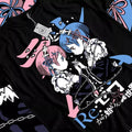 Re Zero Anime T-Shirt & Sweatshirt, Rem And Ram Cute Waifu Kaiwaii Graphic Tee, Anime Manga Lover Gifts Ball Cotton Hoodie
