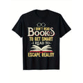 Read Books Print Men's Cotton T-shirt, Graphic Tee Men's Outdoor Clothes, Casual Short Sleeve Crew Neck T-shirt made in...