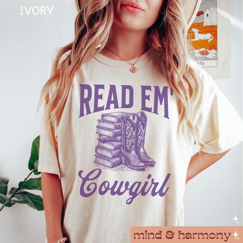 Read Em Cowgirl Shirt, Western Country Girl Tee Cowboy Romance, acotar merch Hoodie, Sweatshirt | GrindPrints.com