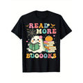 Read More Books" Halloween-Themed Cotton T-Shirt for Book Lovers, Perfect Gift for Men & Women, Casual Fit, Machine Washable