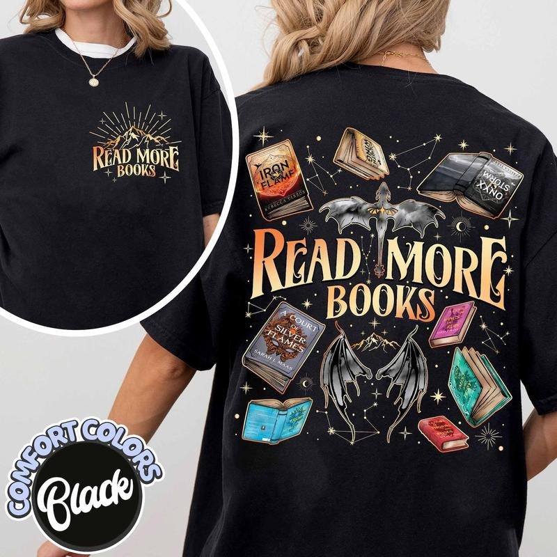 Read More Books Comfort Colors Shirt, Fourth Wing Acotar Shirt, Gifts for Book Lovers, Fantasy Book, Bookish Bookworm...