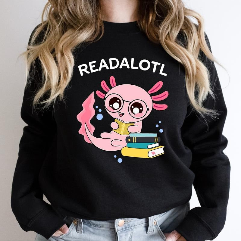 Readalotl Read Axolotl Axolotl Lover Cute Reading Lover Salamander Bookworm T-Shirts, Hoodie, Sweatshirt