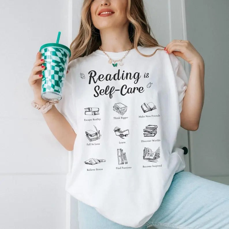 Reading Self Care shirt, Booklover Self-care shirt, Book Merch, Bookclub Gift, Bookworm Shirt, throne of glass book merch...