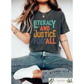 Reading Shirt For Women t shirt, Literacy And Justice For All sweatshirt, Teacher hoodie, Book Club Shirt, Reading...