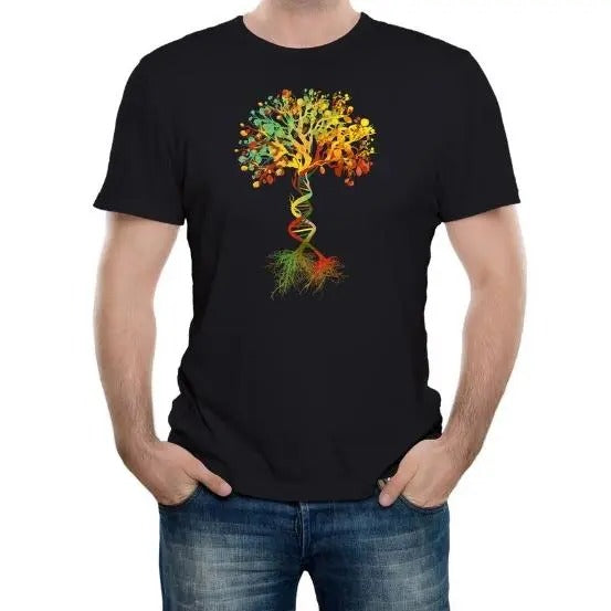 Reality Glitch Tree of Life Mens T-Shirt DNA Biology Science Nature Made in USA Hoodie, Sweatshirt | GrindPrints.com