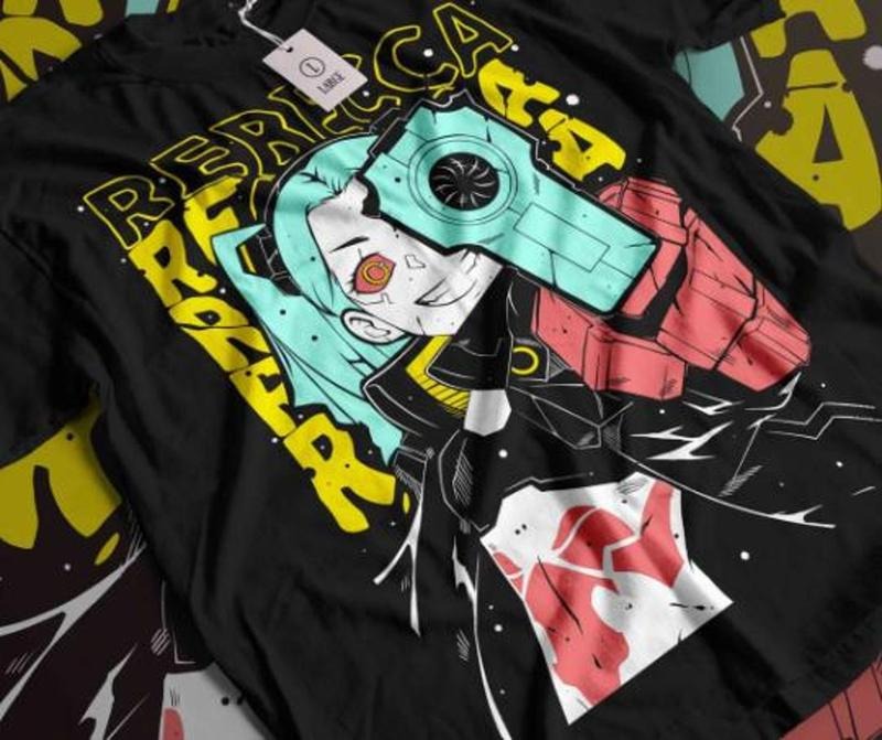 Rebecca Shirt Cyberpunk Edgerunner Anime Game Final Boss Top Anime Manga Lover Shirt Otaku Ropa T-Shirts, Hoodie, Sweatshirt