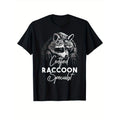 Reccoon Printed, Men's Cotton Graphic T-shirt, Casual Short Sleeve Crew Neck Gamer T-shirt, Men's Tee For Outdoor made in...