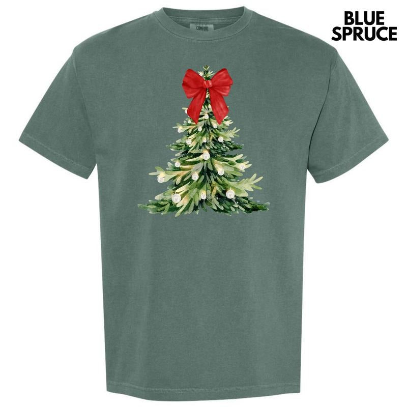 Red Elegant Christmas Tree Comfort Colors T-Shirt 'NLB' Hoodie, Sweatshirt | GrindPrints.com