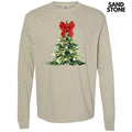 Red Elegant Christmas Tree Long Sleeve Comfort Colors T-Shirt 'NLB' - Hoodie, Sweatshirt | GrindPrints.com