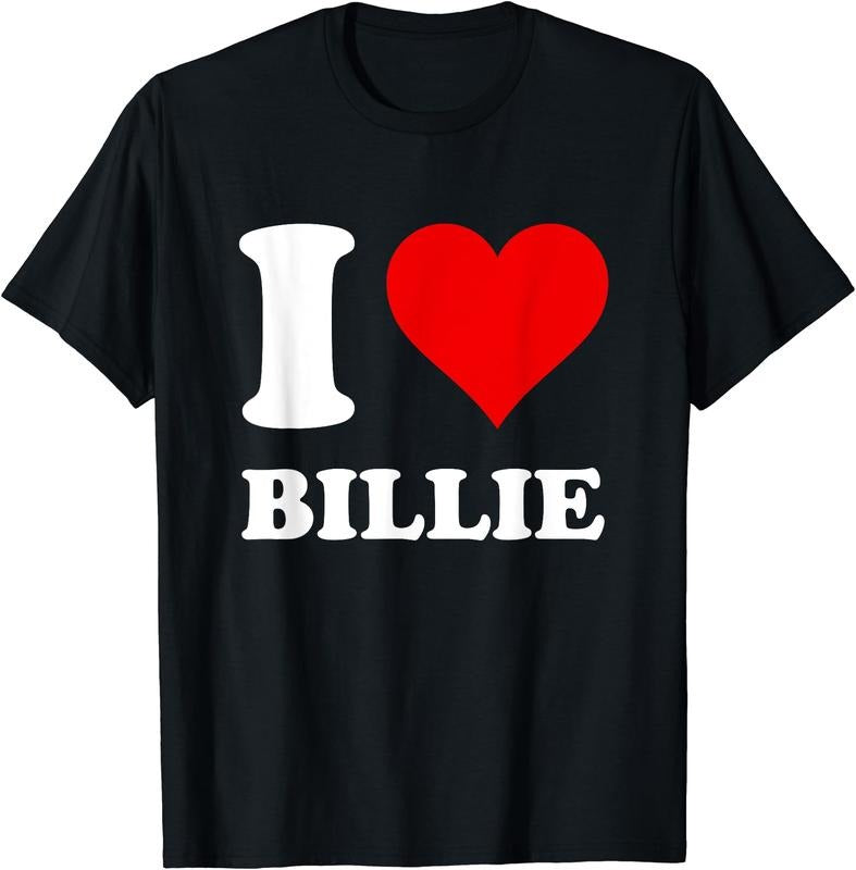 Red Heart I Love Billie Cotton Short Sleeve Size S 5XL T-Shirts, Hoodie, Sweatshirt