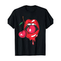 Red Lips Cherry Sexy Chic Retro 100% Cotton Made USA T-Shirts, Hoodie, Sweatshirt