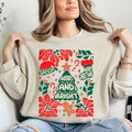 Red Merry and Bright, Candy Cane, Tree, Merry Christmas, Flowers, Floral Sweatshirt, Crew Neck, Women's, Crewneck...