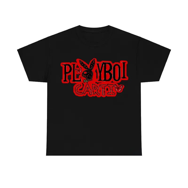Red Playboiii 2025 T-Shirt Cartii Fans Black Tee Hoodie, Sweatshirt | GrindPrints.com
