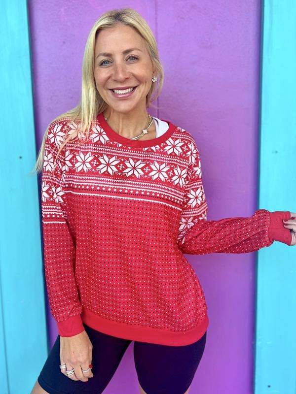 Red Super Soft Snowflake Pullover T-Shirts, Hoodie, Sweatshirt | GrindPrints.com