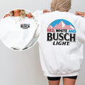 Red White And Busch Light 2-Sided Sweatshirt, Patriotic Beer Graphic Pullover for Men and Women, Casual Streetwear USA...