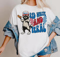 Red White Feral Funny Raccoon Shirt 4th July Classic 90s Retro T-Shirts, Hoodie, Sweatshirt