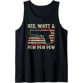 Red White And Pew - Patriotic 9mm Pistol Pro Gun USA Flag Tank Top made in USA T-Shirts, Hoodie, Sweatshirt | GrindPrints.com