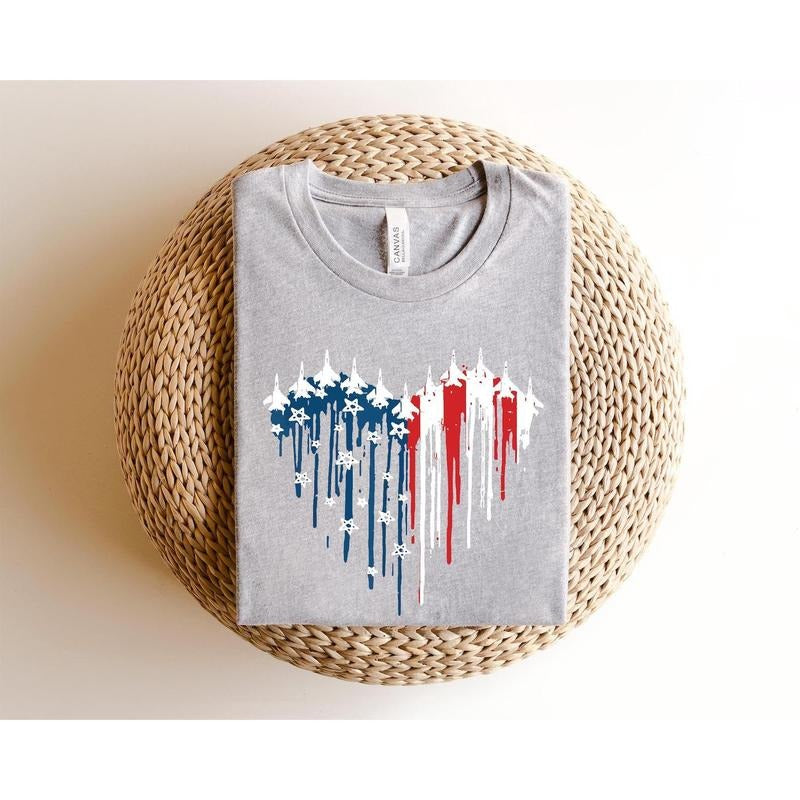 Red White Blue Air Force Flyover Shirt,4th Of July Shirt,Red Wine Blue,Independence Day Shirt,Gift For Women,American...
