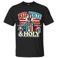 Red White Holy Pope Leo XIV T-shirt, New Catholic Pope, Robert Francis Prevost First American Pope History Shirt, Front...