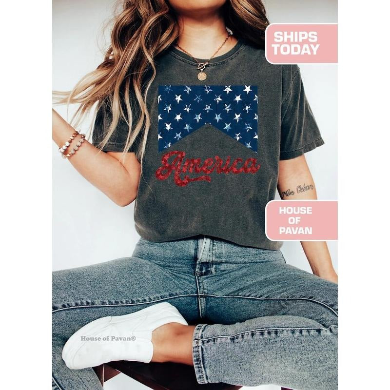 Red White and Blue, America Tee, Fourth of July Shirt T-Shirt, USA shirt, Summer BBQ t-shirt, Women's 4th of July, 1776...