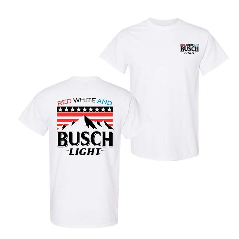 Red White Busch Light 2 Sided 2 Sided Shirt T-Shirts, Hoodie, Sweatshirt