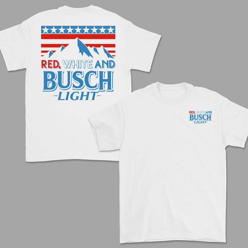 Red, White And Busch Light 2 Sided T-Shirt, For Men And Womenswear, Trendy Shirt Hoodie, Sweatshirt | GrindPrints.com