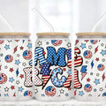 Red, White and America | 16 oz Frosted Glass Tumbler T-Shirts, Hoodie, Sweatshirt | GrindPrints.com