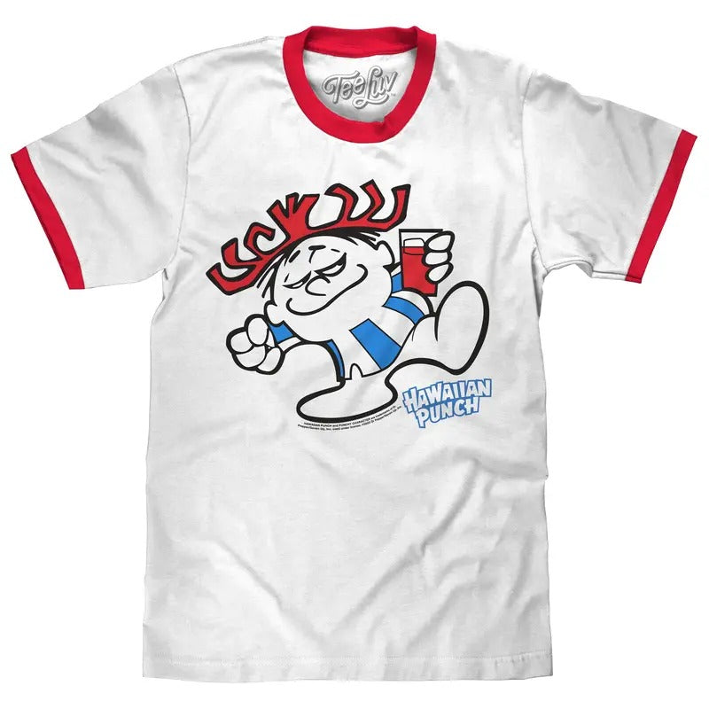 Hawaiian Punch Ringer T-Shirt - White/Red Hoodie, Sweatshirt | GrindPrints.com