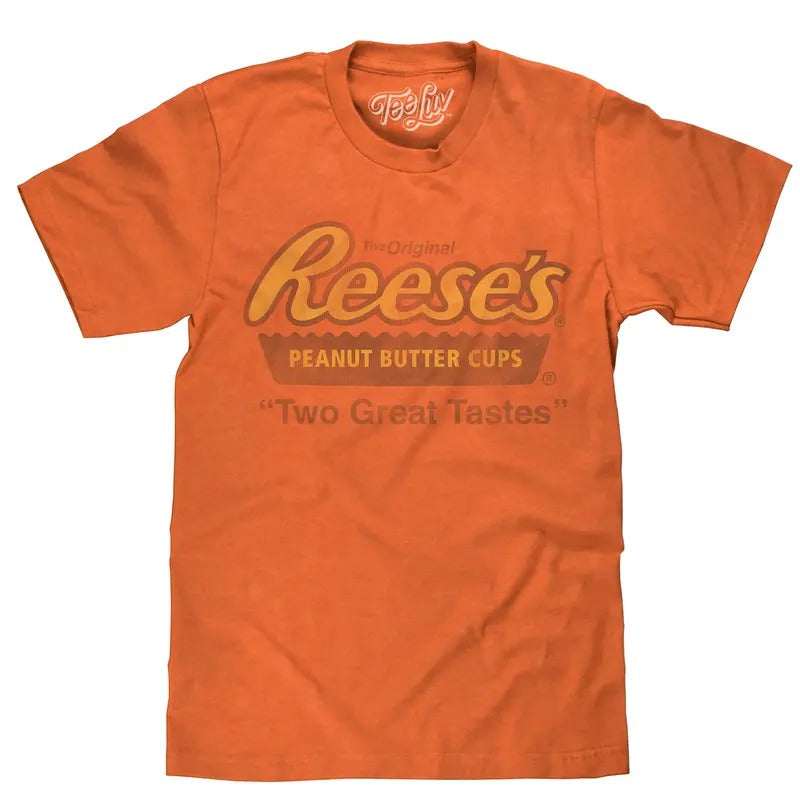 Reese's Peanut Butter Cup Two Great Tastes T-Shirt - Orange Hoodie, Sweatshirt | GrindPrints.com