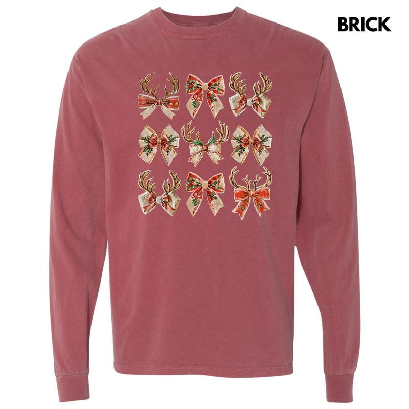 Reindeer Coquette Collage Long Sleeve Comfort Colors T-Shirt 'NLB' Hoodie, Sweatshirt | GrindPrints.com