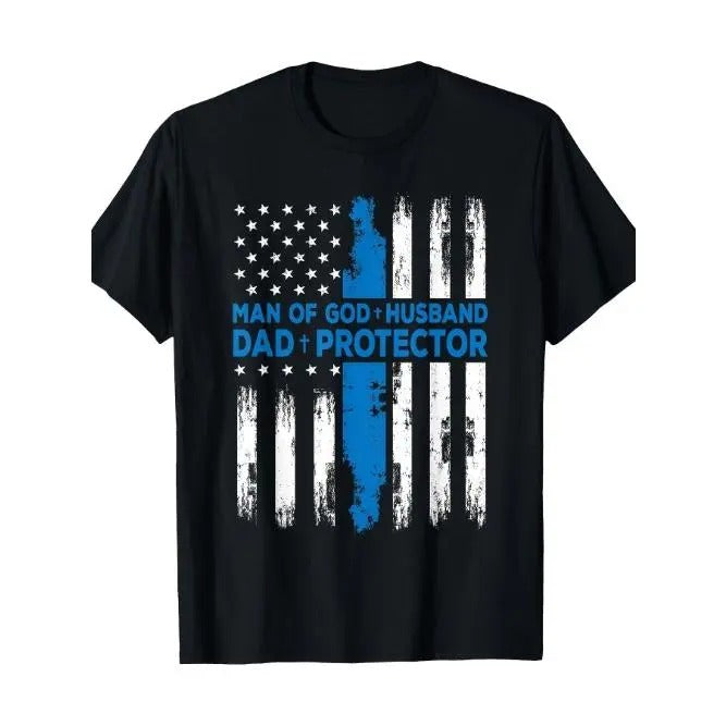 Religious Man Of God Husband Dad Protector T-Shirt - Made in USA Hoodie, Sweatshirt | GrindPrints.com