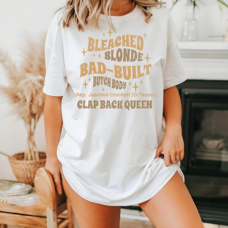 Rep Crockett Political Tee Tshirt, Bad Built Feminist Shirt, Funny Quote Tee, Liberal Gift, Jasmine Crockett Gift, Bad...