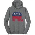Republican Elephant Hooded Sweatshirt - Oxford Gray T-Shirts, Hoodie | GrindPrints.com