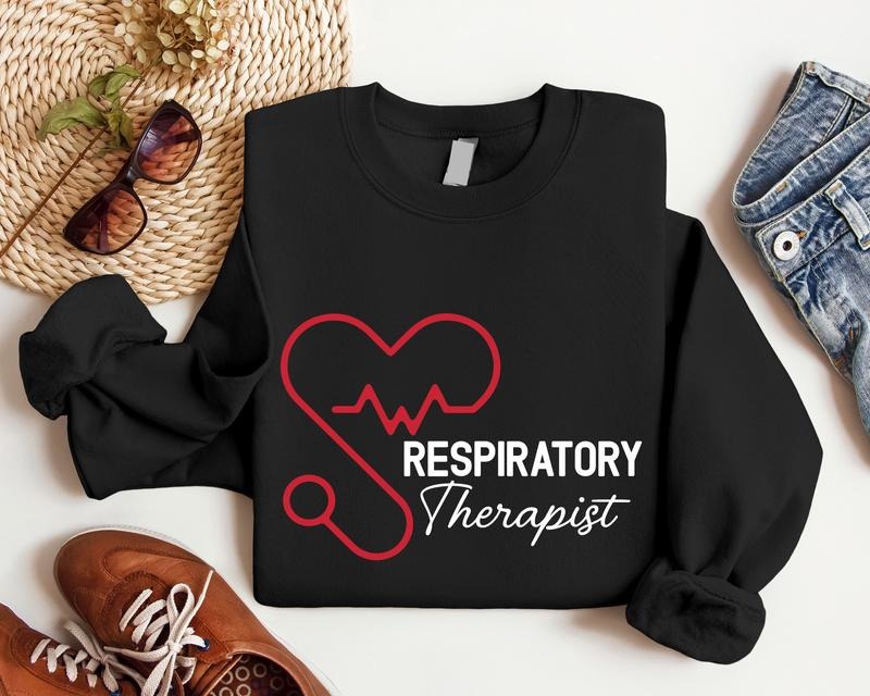 Respiratory Therapist Sweatshirt, RT Stethoscope Heart Sweatshirt, Gift Hoodie For Respiratory Therapist, Therapist...