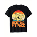 Resting Pit Face Retro Pitbull Pitty Dog Lover Owner Gift Theme Men's T - Shirt, 100% Cotton, Gift for Pitbull Owner, S