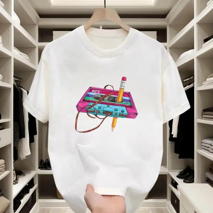 Retro - Vibe Cotton T - shirt |   Fun Cassette Tape Print for Casual Gatherings Hoodie, Sweatshirt | GrindPrints.com