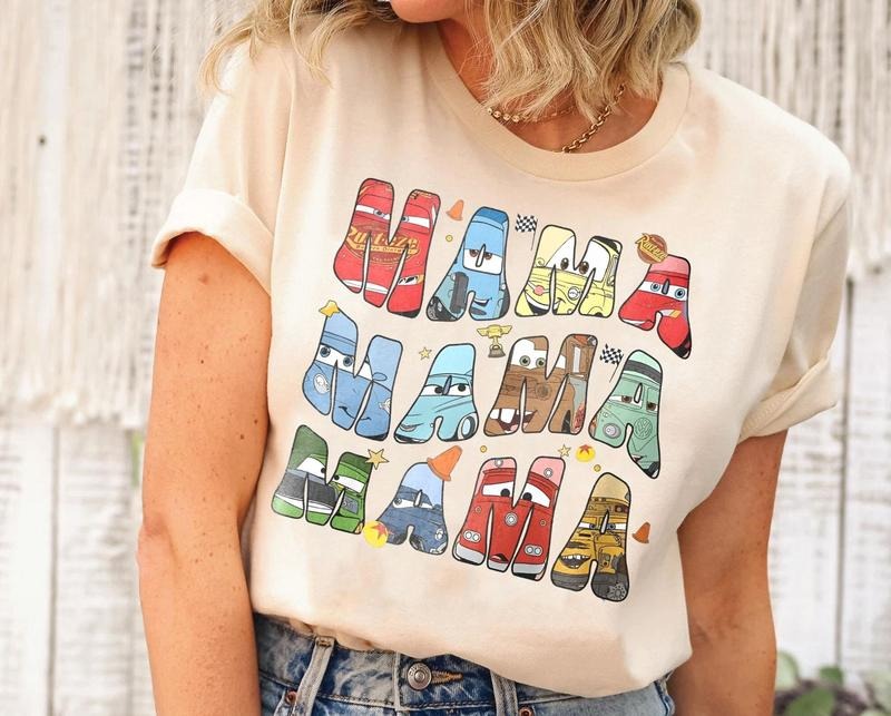 Retro  Cars Movie Mama Shirt | Funny Ightning Mcqueen And Tow Mater T-Shirt  Best Price Hoodie, Sweatshirt | GrindPrints.com