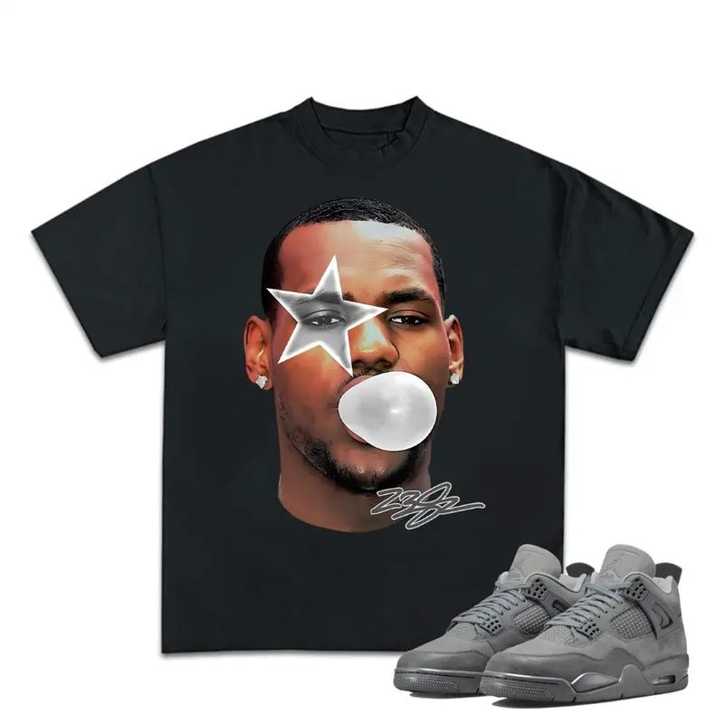 Retro 4S Wet Cement Shirt Lebron Bubble Wet Cement Shirt Match Sneaker Hiphop Rap Streetwear Y2K Shirt Cotton Menswear Clothe Top T-Shirts, Hoodie, Sweatshirt