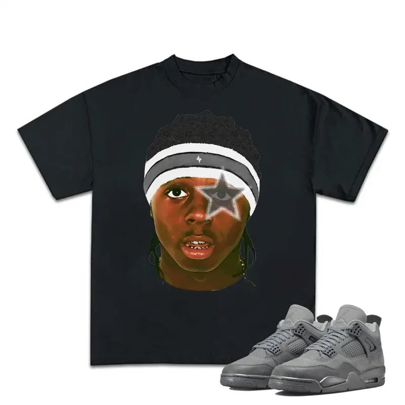 Retro 4S Wet Cement Shirt Weezy Wayne Star Big Face Shirt Match Sneaker Hiphop Rap Streetwear Y2K Shirt Cotton Menswear Top T-Shirts, Hoodie, Sweatshirt