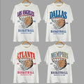 Retro All Teams Basketball Graphic White Shirt, Hometown Basketball Shirt, Basketball Vintage Teams Shirt, Gift For Fans...