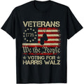 Retro America Flag Veterans Voting For Harris Walz 2024 T-Shirt made in usa Hoodie, Sweatshirt | GrindPrints.com