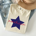 Retro America Star, Red White Blue, Patriotic, Tshirt, Women's Crew Neck, Crewneck Hoodie, Sweatshirt | GrindPrints.com