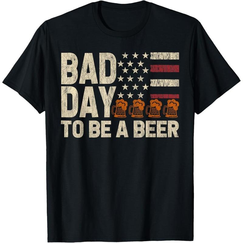 Retro Bad Day To Be A Beer USA Flag Beer 4th of July T-Shirt  made in us Hoodie, Sweatshirt | GrindPrints.com
