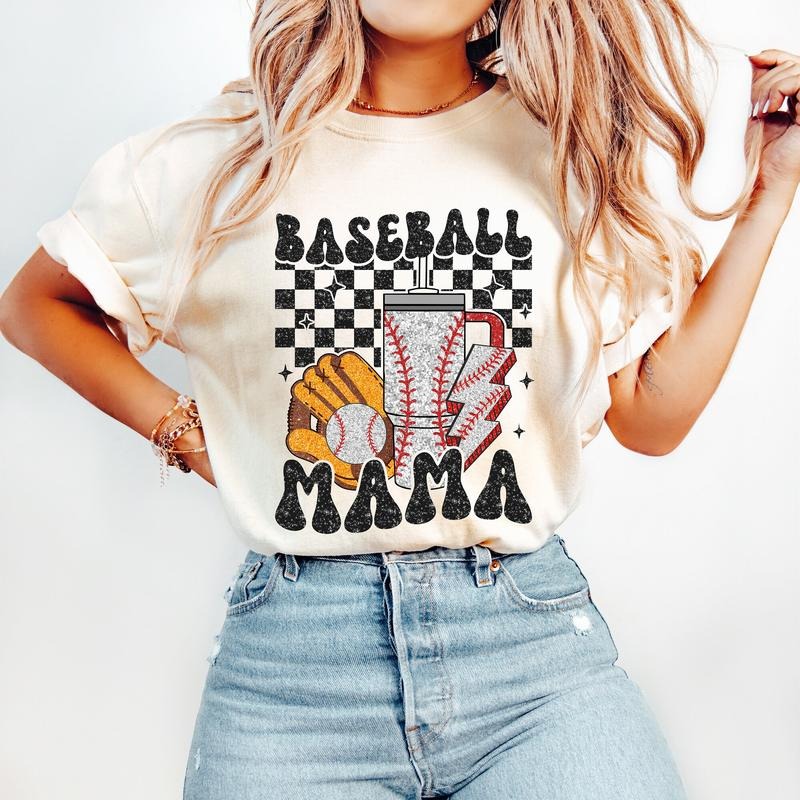 Retro Baseball Mama T-Shirt, Baseball T-Shirt, Sports T-Shirt, Baseball Mom T-Shirt Hoodie, Sweatshirt | GrindPrints.com
