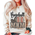 Retro Baseball Mom Sweater, Mother's Day Sweater Gift, Glitter Baseball Shirt, Sports Shirt Gift, Faux Sequin, Leopard...