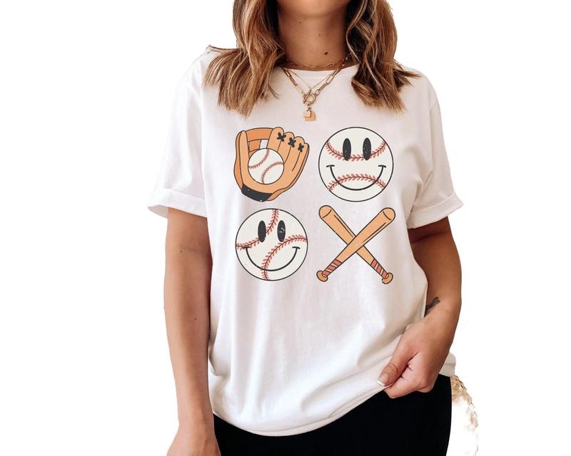 Retro Baseball Shirt, Baseball Tee, Womens Baseball T Shirt, Baseball Mom, Baseball T-Shirt, Gifts For Baseball Fan,...