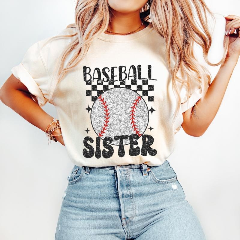 Retro Baseball Sister T-Shirt, Baseball T-Shirt, Sports T-Shirt Hoodie, Sweatshirt | GrindPrints.com